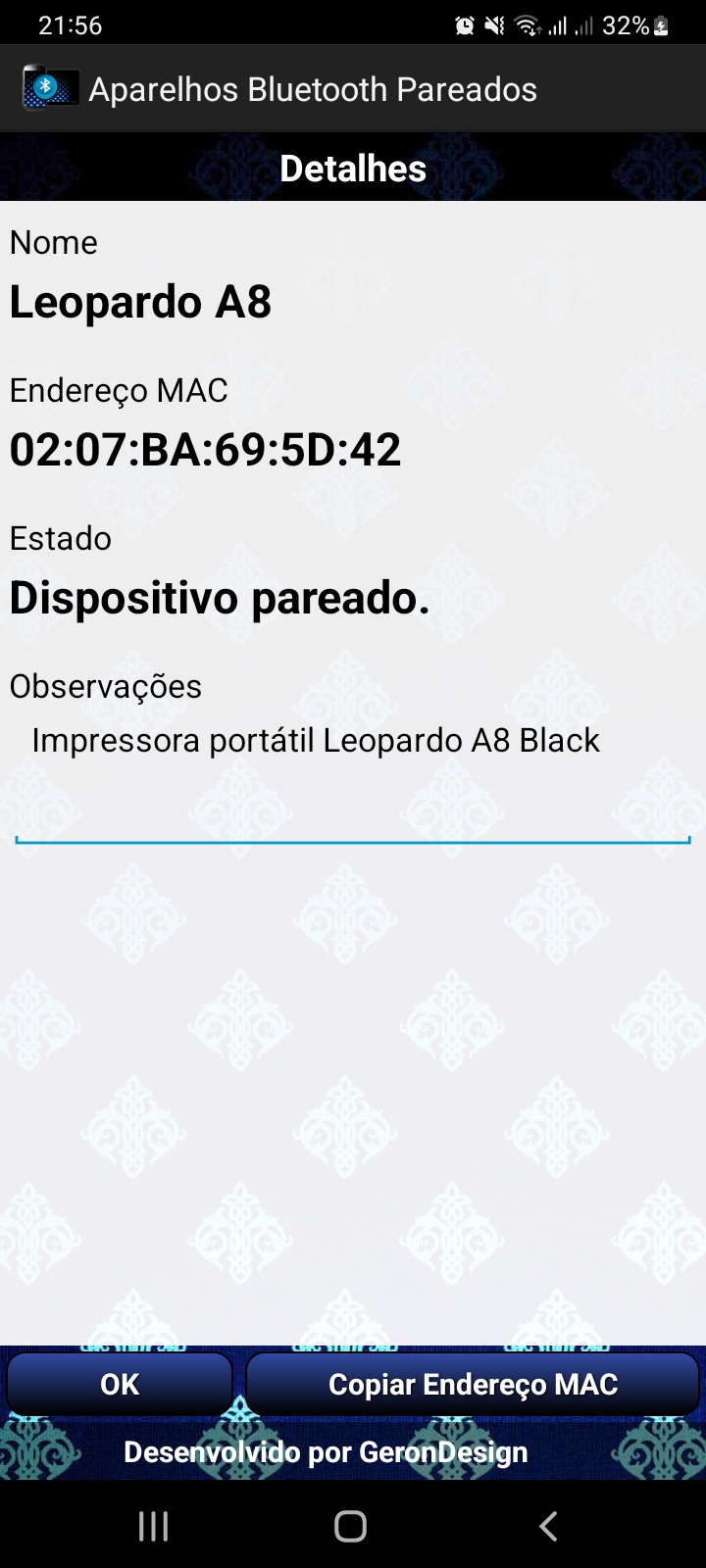Tela do app