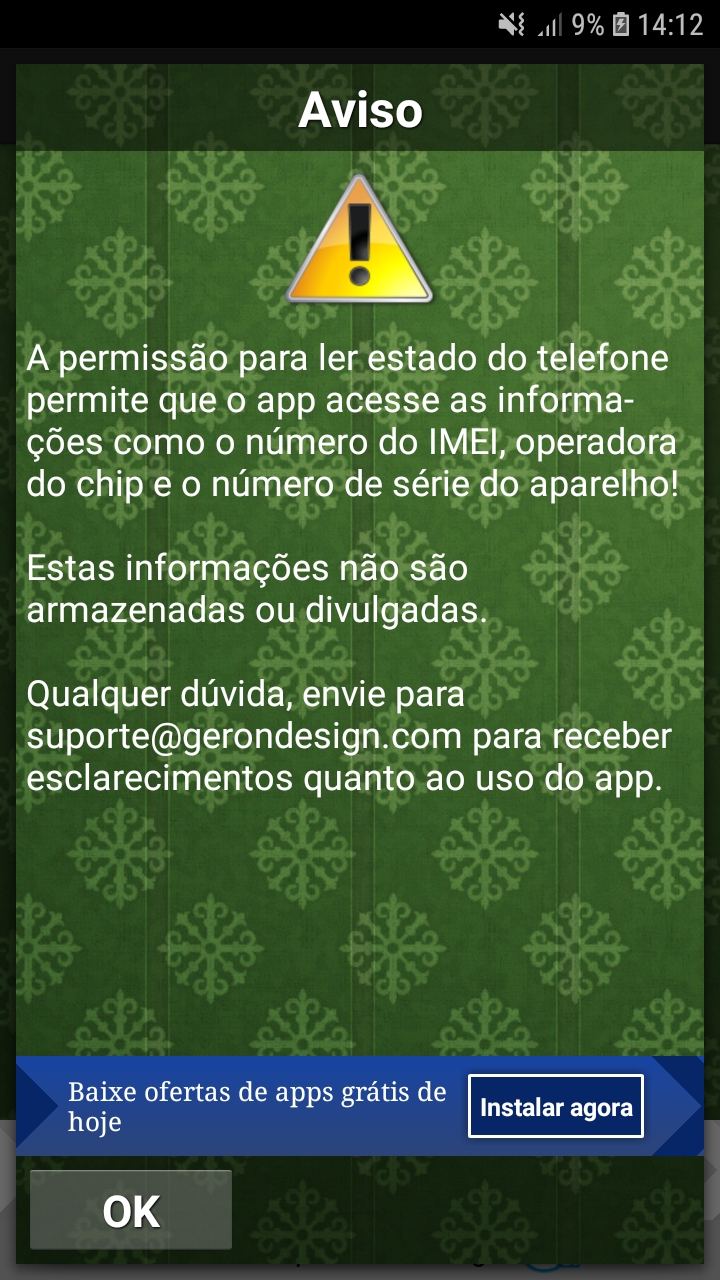 Tela do app