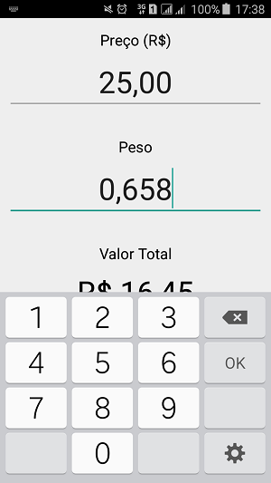 Tela do app